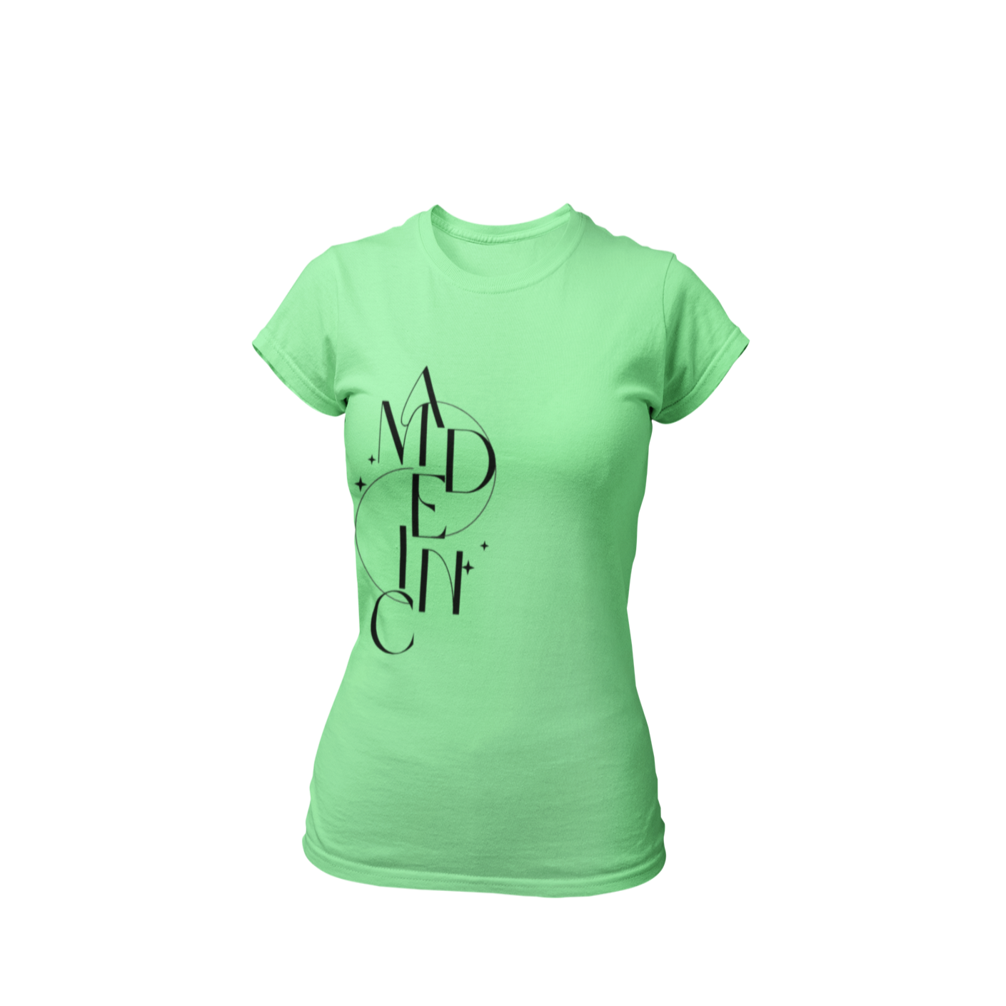 the enchanted classic tee design on a mint women crew neck t-shirt by Made Inc. BE BOLD, BE NOTICED, STAND OUT.
