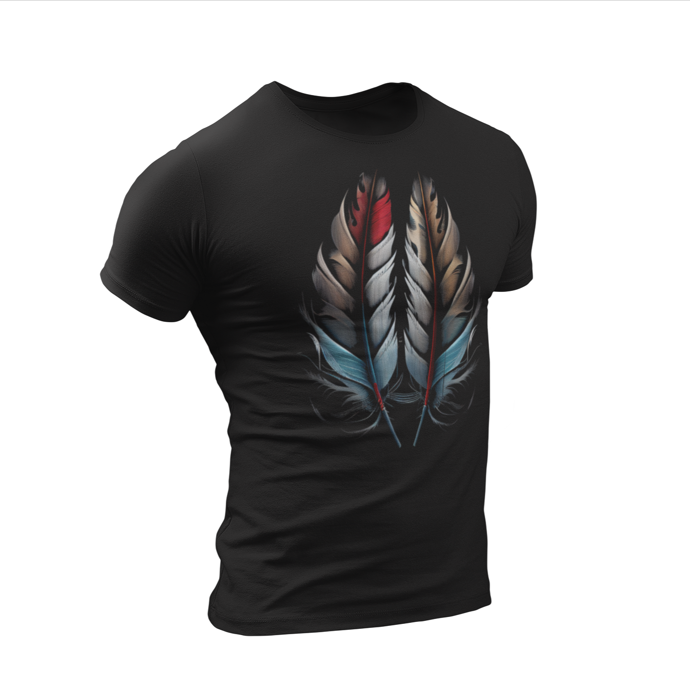 Black Tribal Feathers shirt by Made Inc 