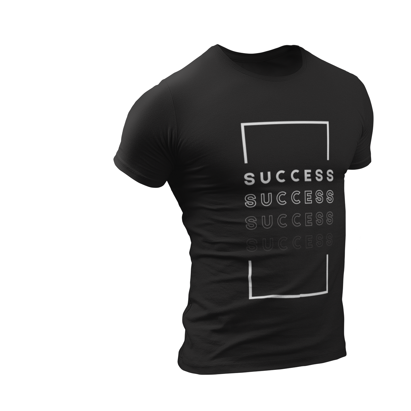 Layered success - black sueded t-shirt with success design by Made Inc 